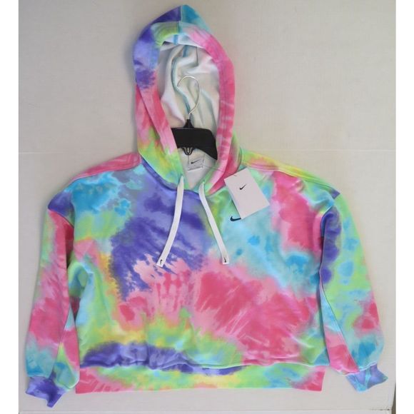Nike DR8155 658 Women's Sz L Multi Tie Dye French Terry Training Hoodie $65 - Picture 1 of 6